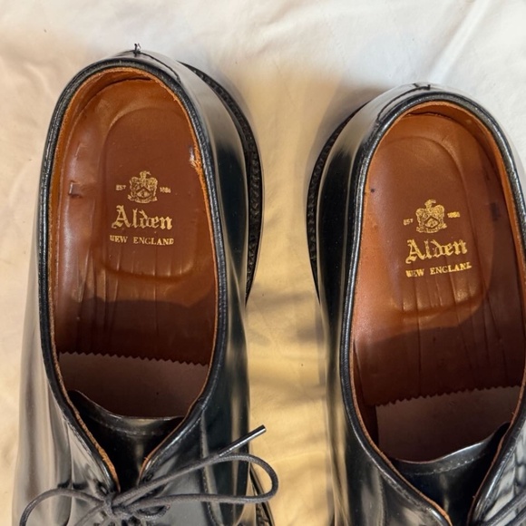 Alden Black Shell Cordovan Plain Toe Blucher - Size 13 - Picture 10 of 16